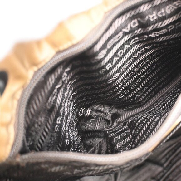 PRADA Logo Backpack Bag Drawstring Nylon Leather Beige Italy 38KA864 - Picture 10 of 15